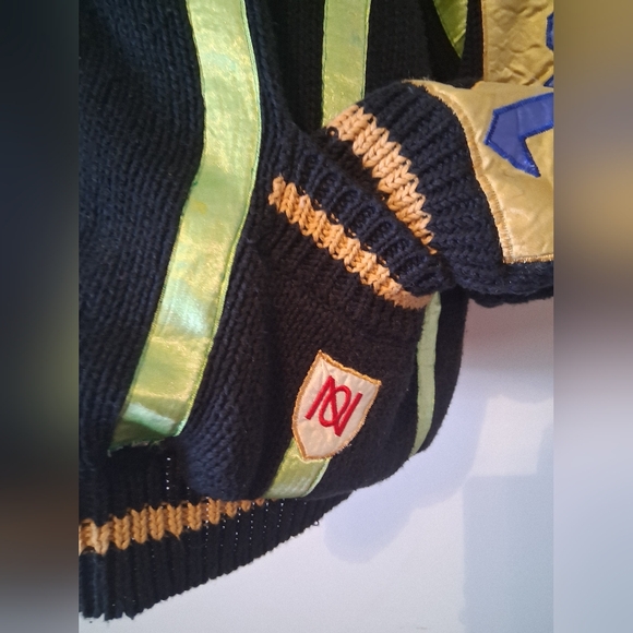 No! Jeans patchwork king queen Art Vintage cardigan Size O/S - Picture 3 of 13